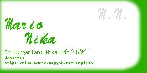 mario nika business card